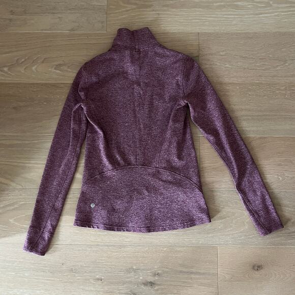 Lululemon Ready To Rulu Turtleneck Top Heathered Red Grape Bordeaux sz 6 - Picture 2 of 3